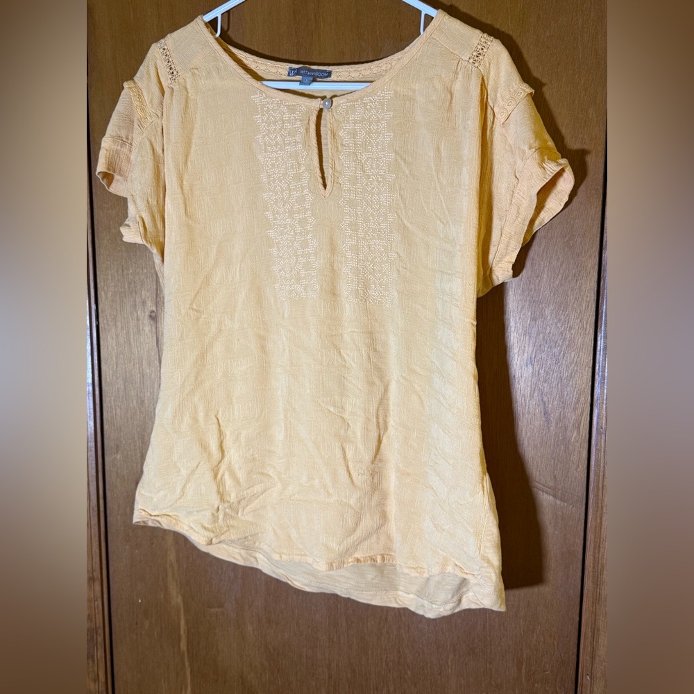 Wit & Wisdom Peach Textured Blouse
